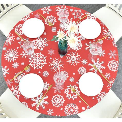 round christmas plastic tablecloths